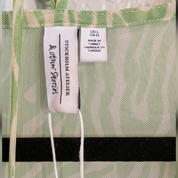 & Other Stories Lime Green Cutout Tiered Midi Dress – Perfect for Spring Events - Picture 3 of 4